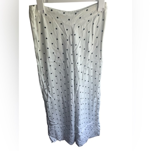 Olivaceous NWT Hi-Rise White with Black Polkadot Wide Leg Pants Sz Medium - Picture 1 of 7